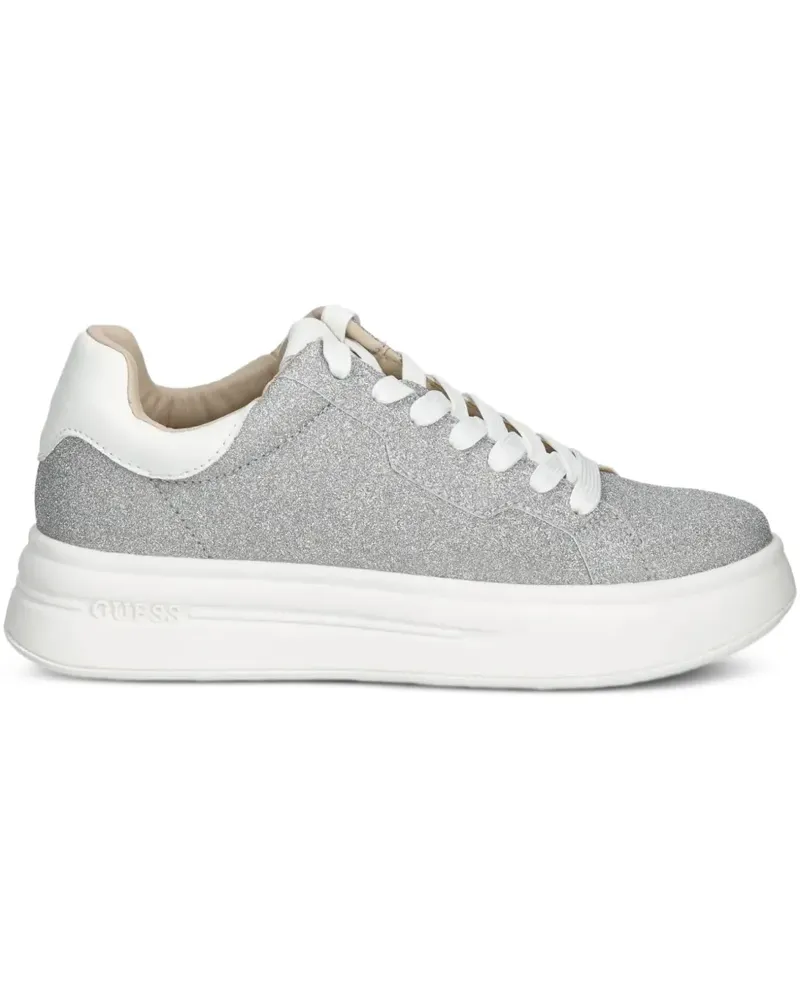 Guess Plateau-Sneakers mit Glitter - Silber Silber