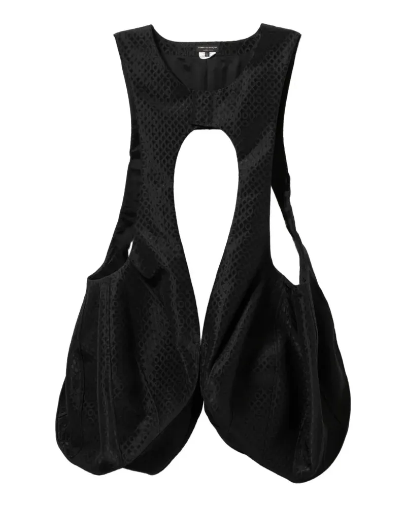 Comme des Garçons Mantel mit Monogrammmuster - Schwarz Schwarz