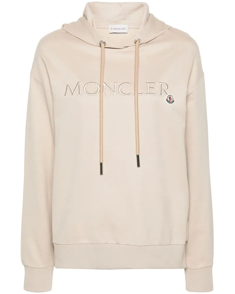 Moncler Hoodie mit Logo-Stickerei Nude