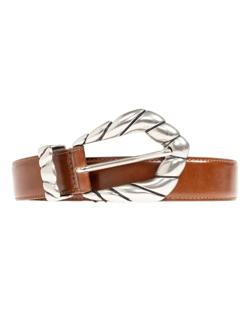 IRO twisted-buckle leather belt - Braun Braun