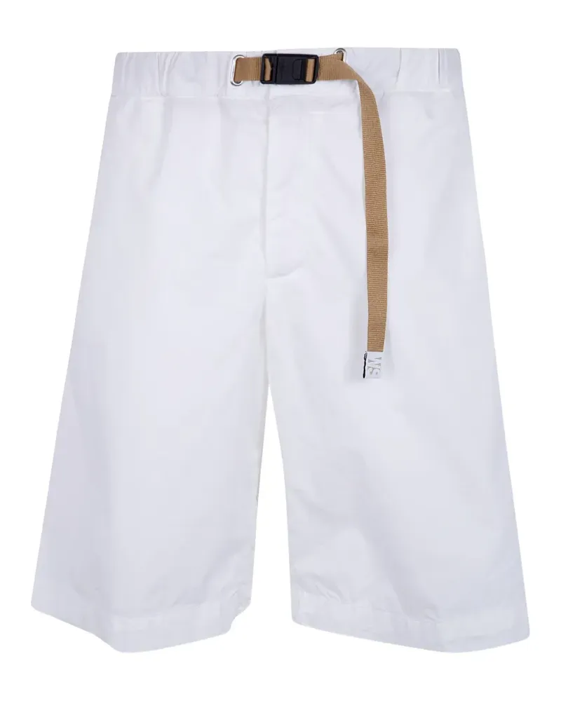 PLAN C belted cotton shorts - Weiß Weiß
