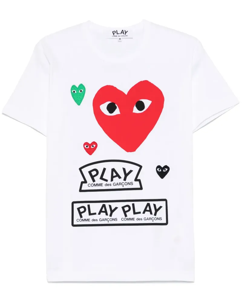 Comme des Garçons T-Shirt mit Herz-Patch - Weiß Weiß