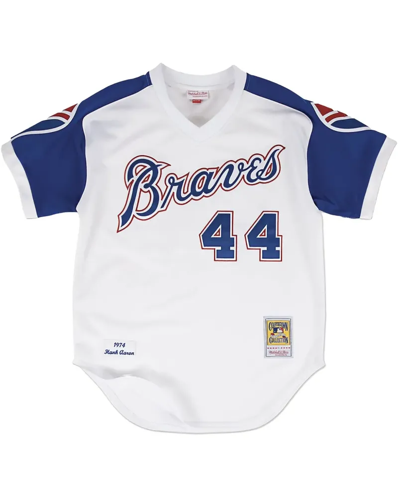 Mitchell & Ness Atlanta Braves Cooperstown Collection 1974 Hank Aaron Trikot - Weiß Weiß