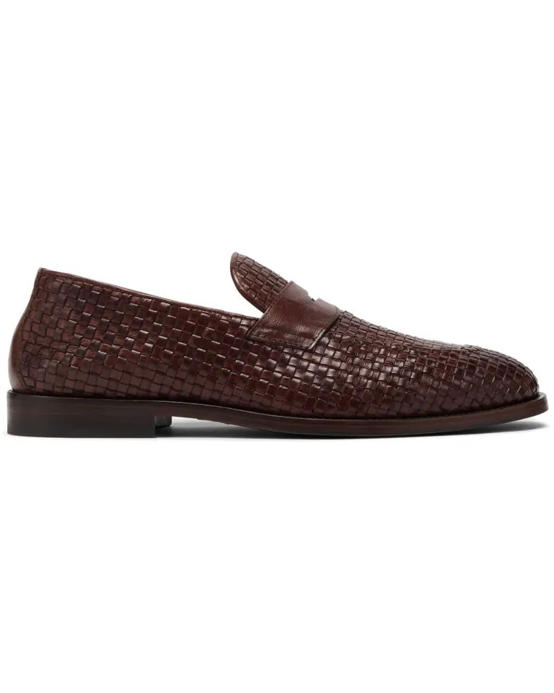 Brunello Cucinelli Penny-Loafer mit Webmuster - Braun Braun