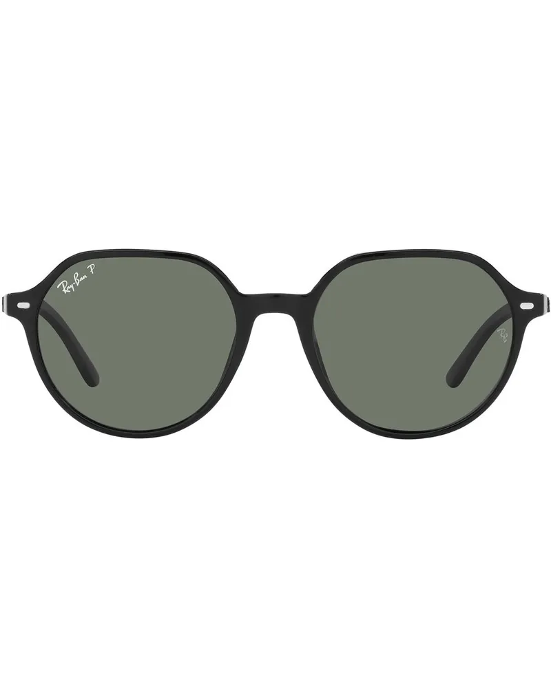 Ray Ban Thalia Sonnenbrille mit rundem Gestell - Schwarz Schwarz