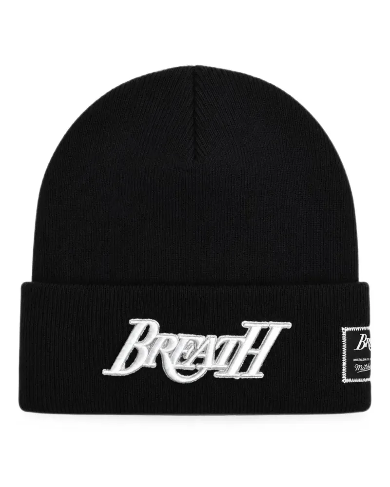 Mitchell & Ness x Breath logo-embroidered turn-up beanie hat - Schwarz Schwarz