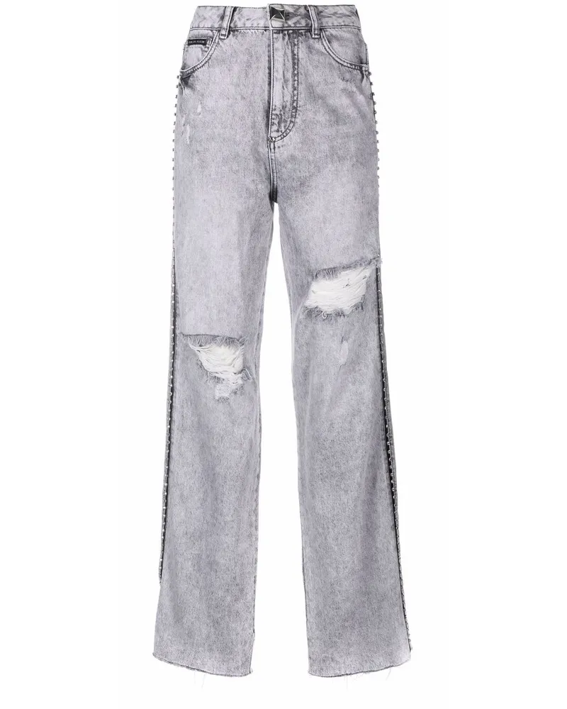 Philipp Plein Glatte Jeans - Grau Grau