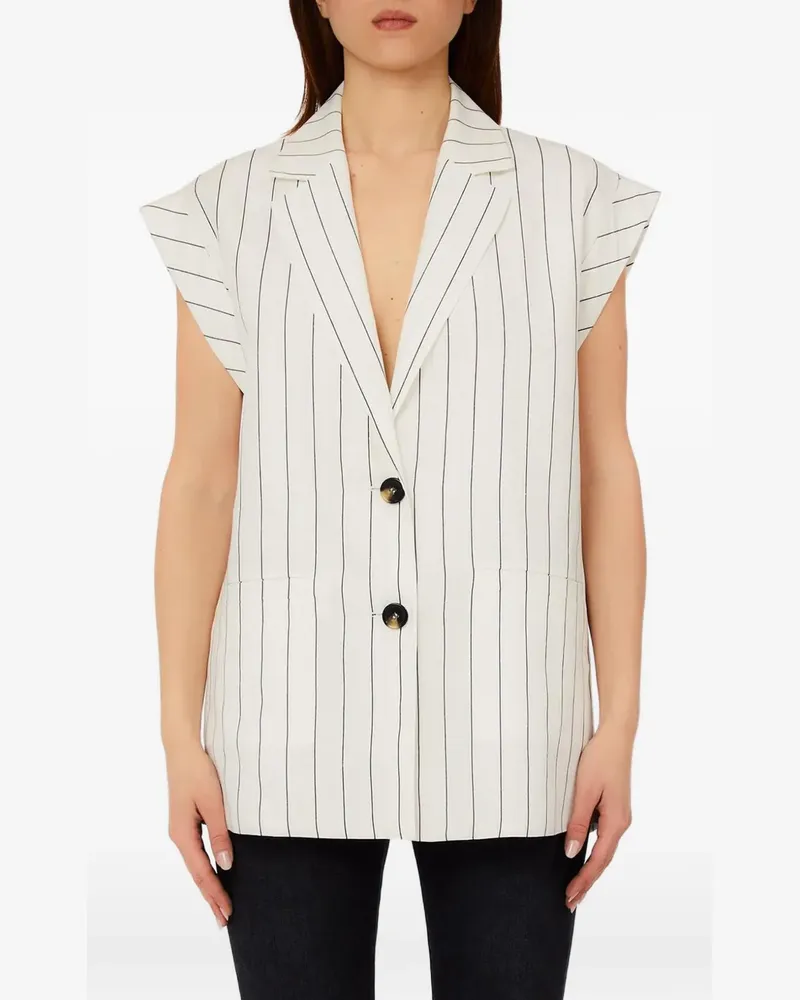 Liu Jo pinstriped waistcoat - Weiß Weiß