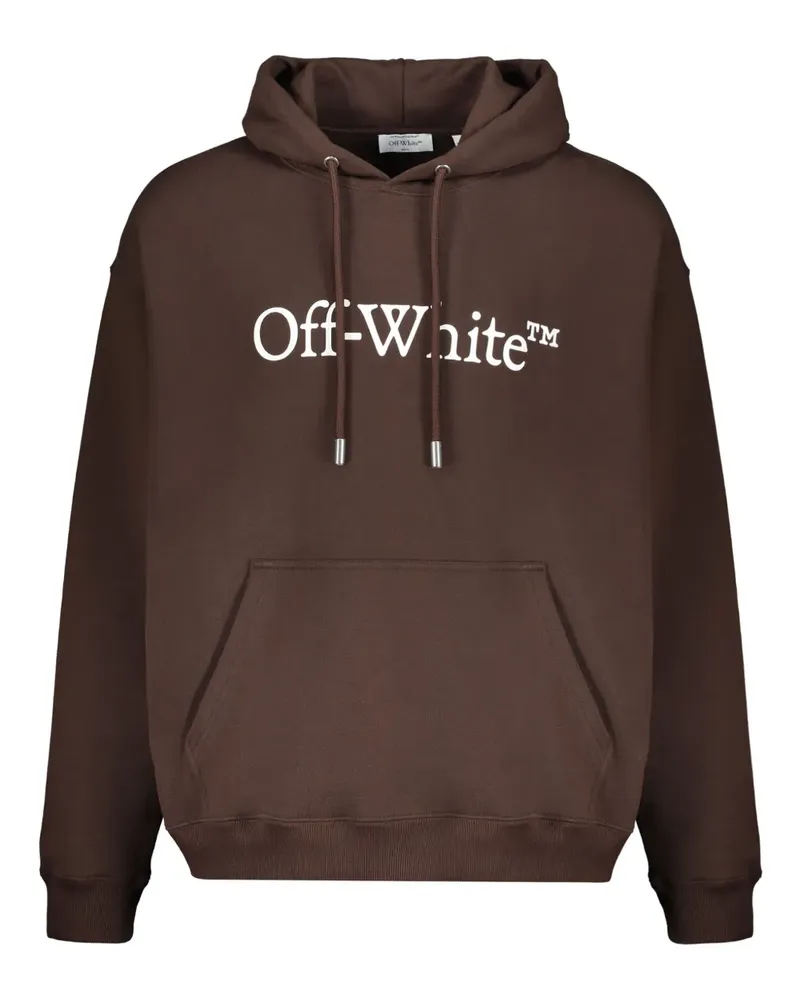 OFF-WHITE logo-print hoodie - Braun Braun