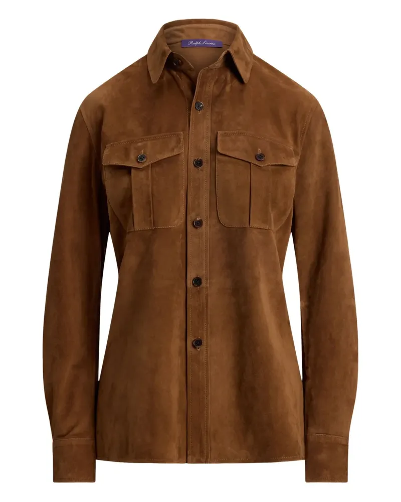 Ralph Lauren suede long-sleeve shirt - Braun Braun