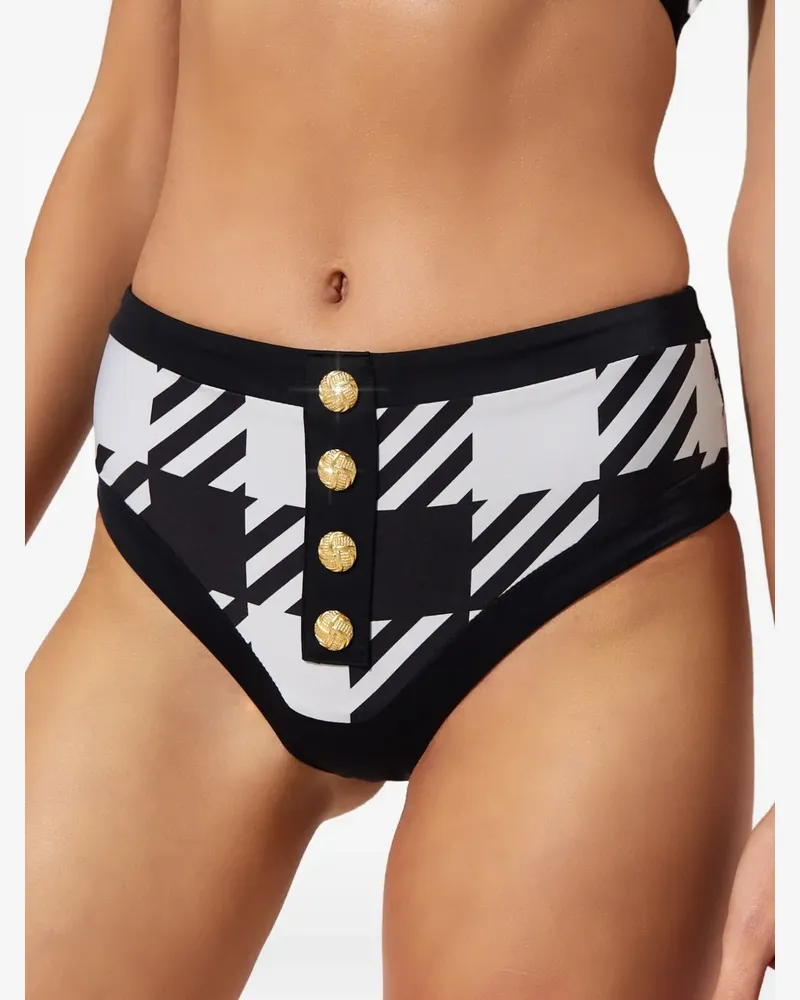 Beach Riot Isle Bikinihöschen mit Hahnentrittmuster - Schwarz Schwarz