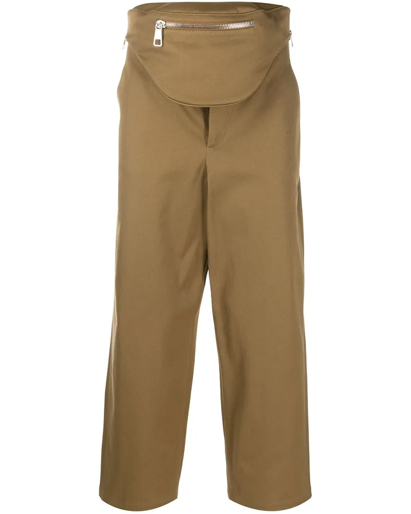 Neil Barrett Cropped-Hose mit Gürteltasche - Braun Braun