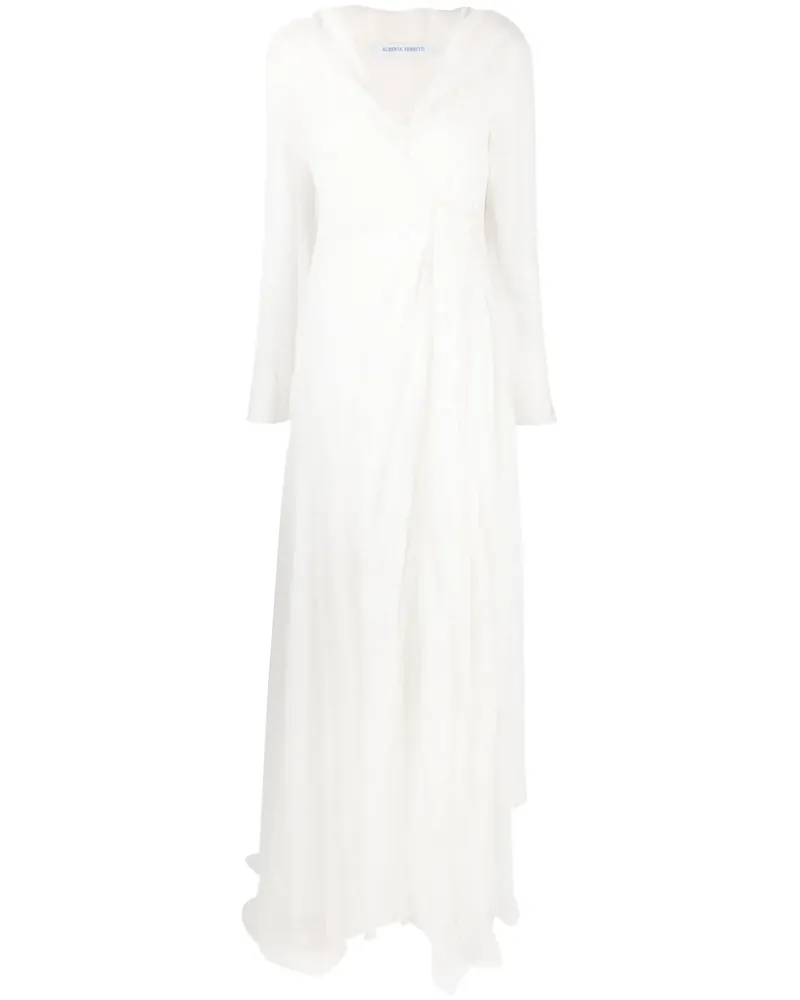 Alberta Ferretti Wickelkleid mit V-Ausschnitt - Weiß Weiß