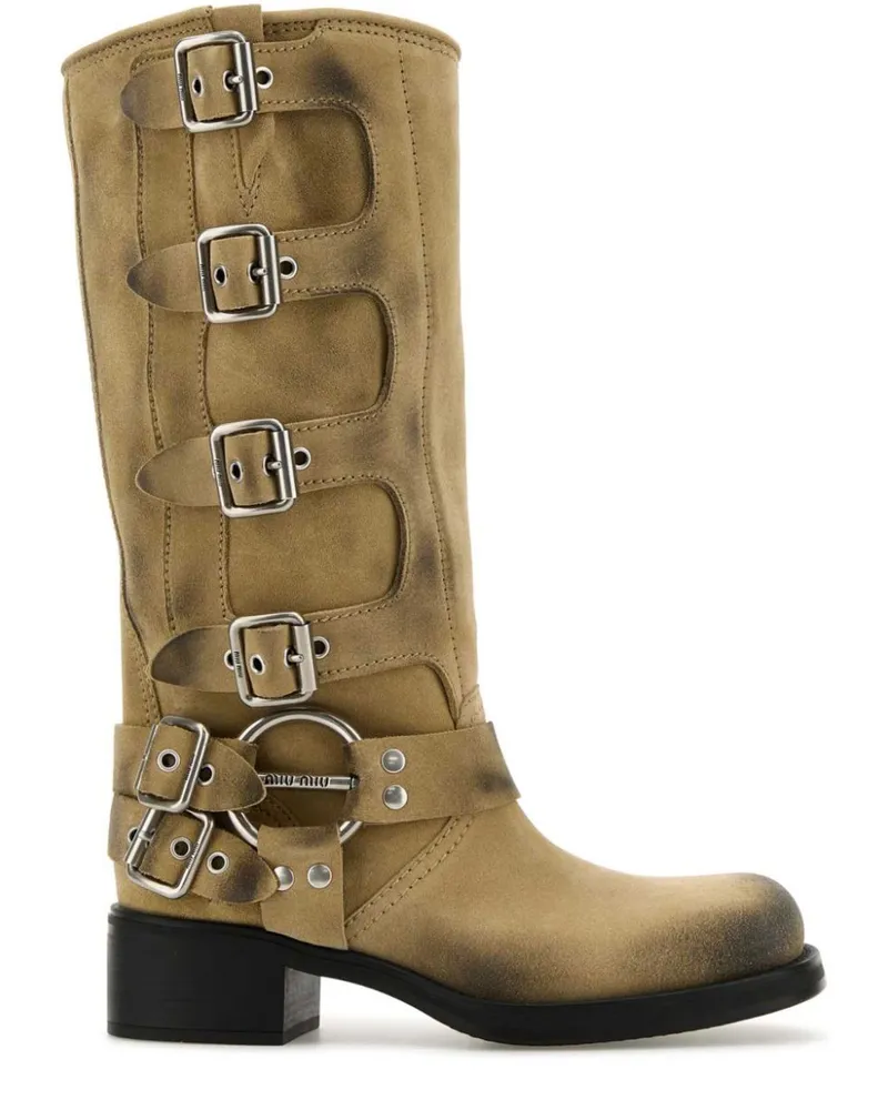 Miu Miu Stiefel aus Wildleder 45mm - Nude Nude