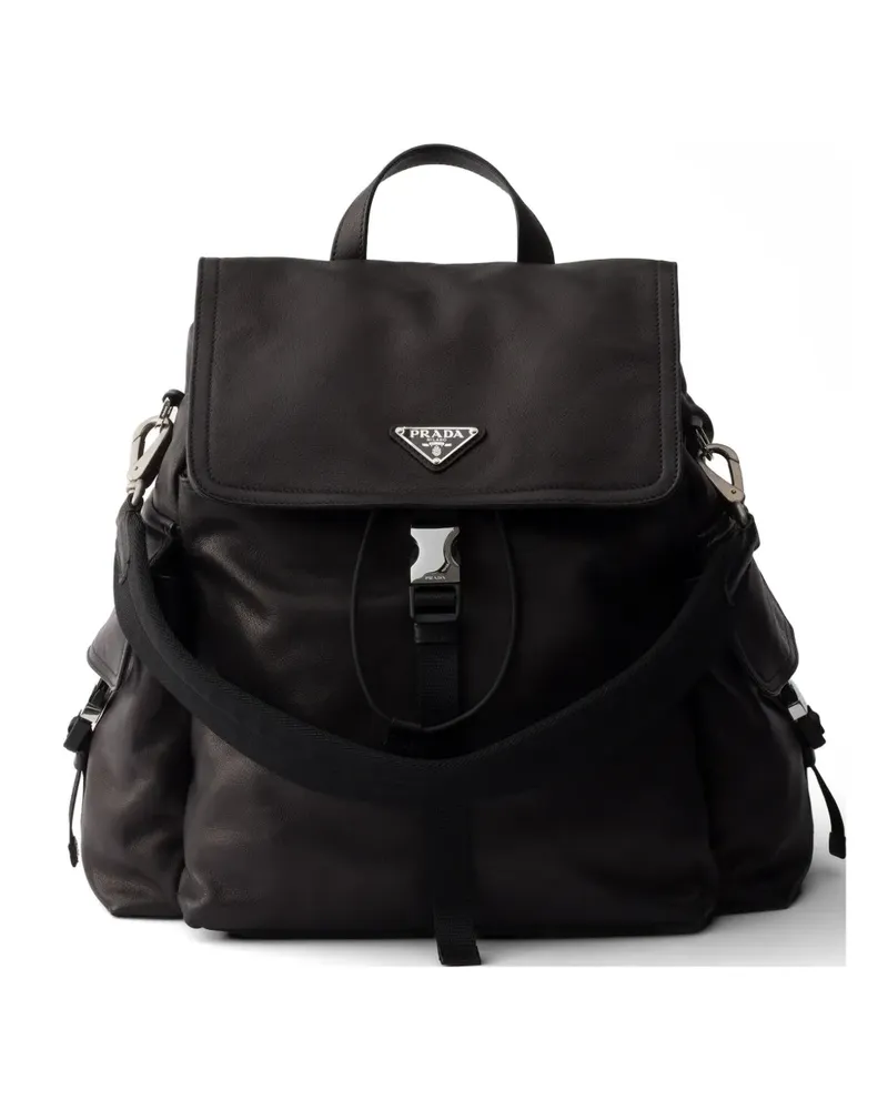 Prada Explore leather backpack - Schwarz Schwarz