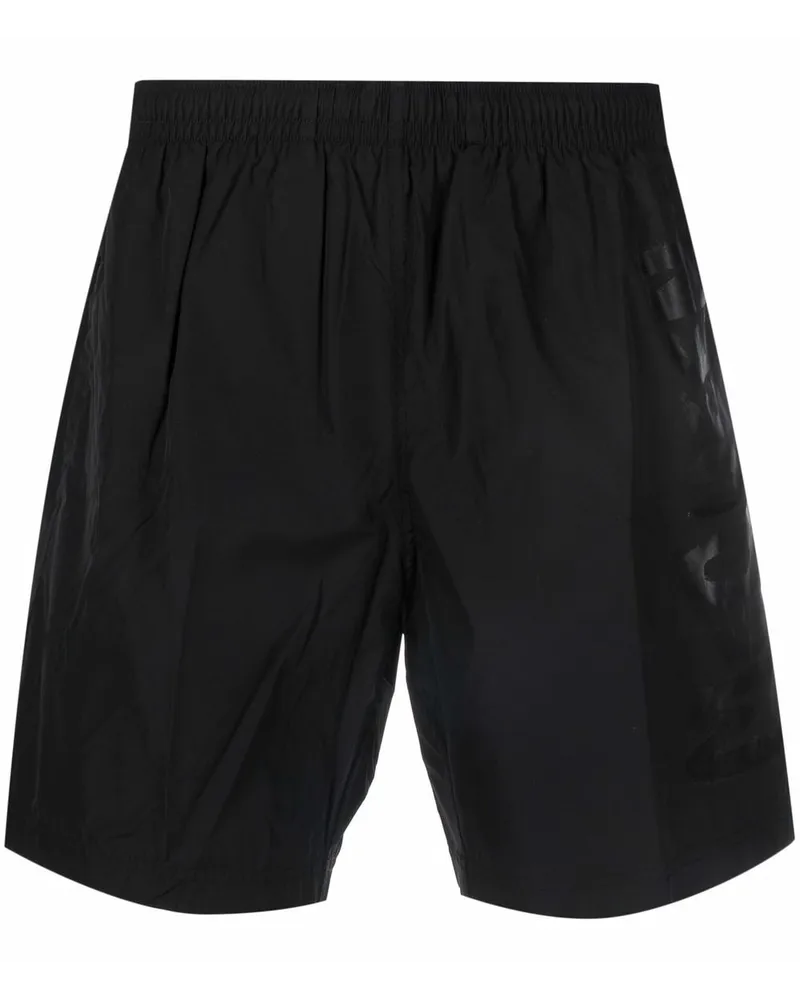 Alexander McQueen Badeshorts mit Logo-Print - Schwarz Schwarz