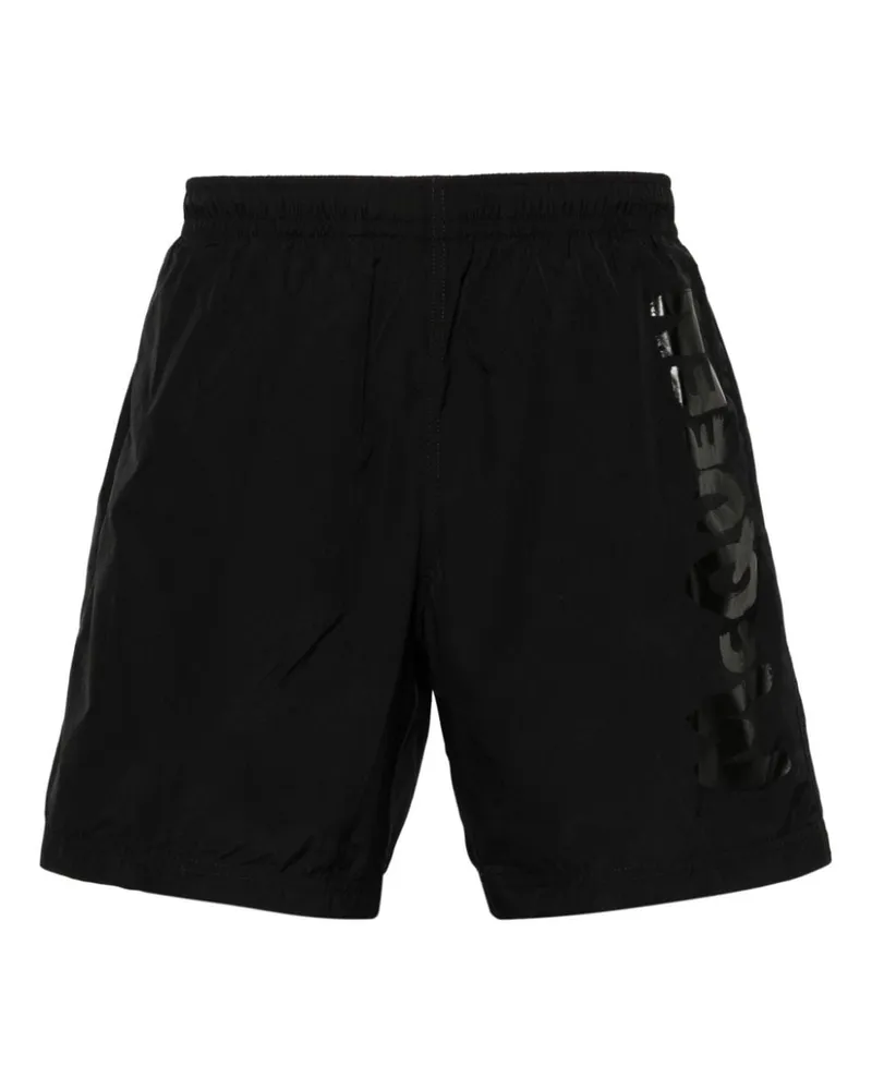 Alexander McQueen Badeshorts mit Logo-Print - Schwarz Schwarz