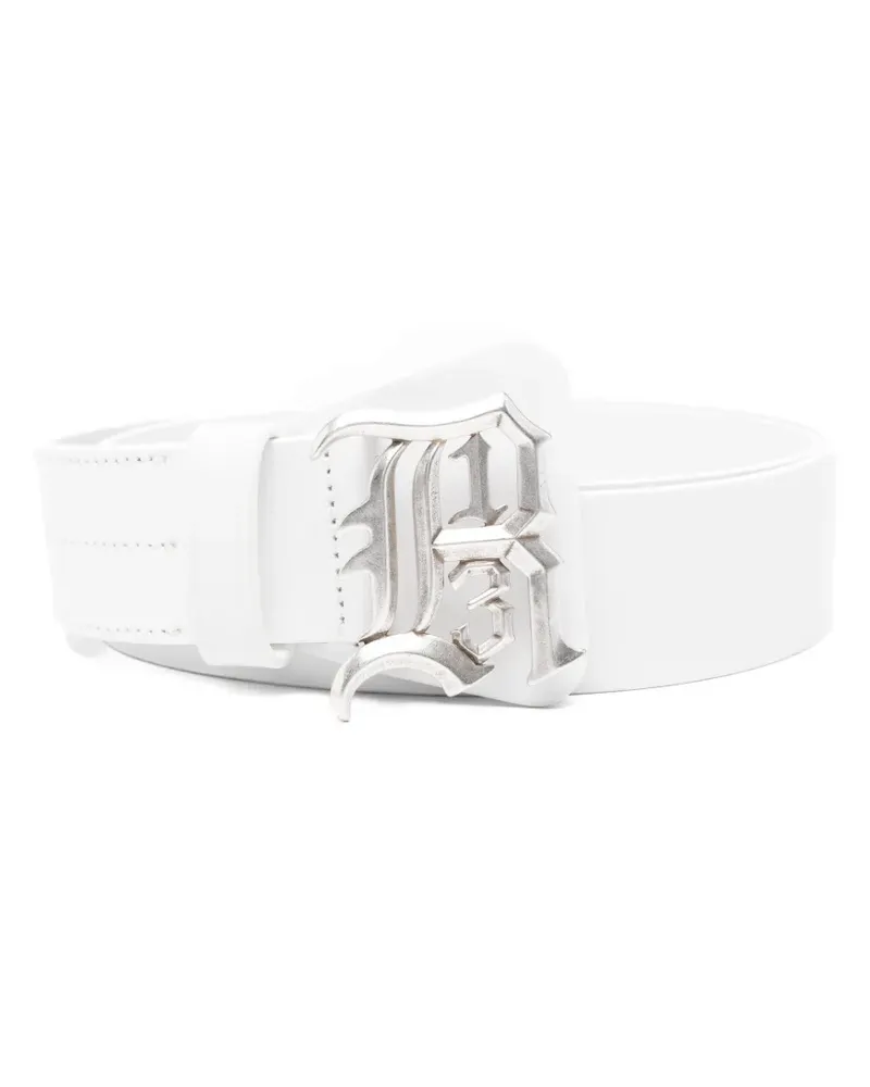 R13 logo belt - Weiß Weiß