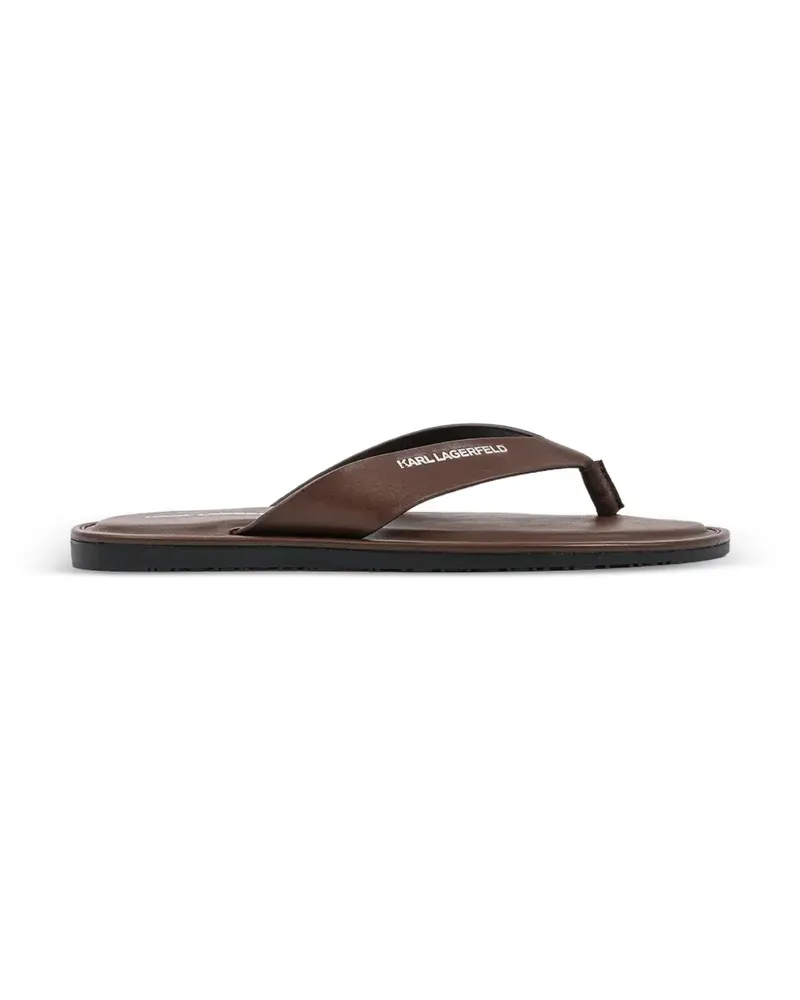 Karl Lagerfeld logo-print flip-flops - Braun Braun