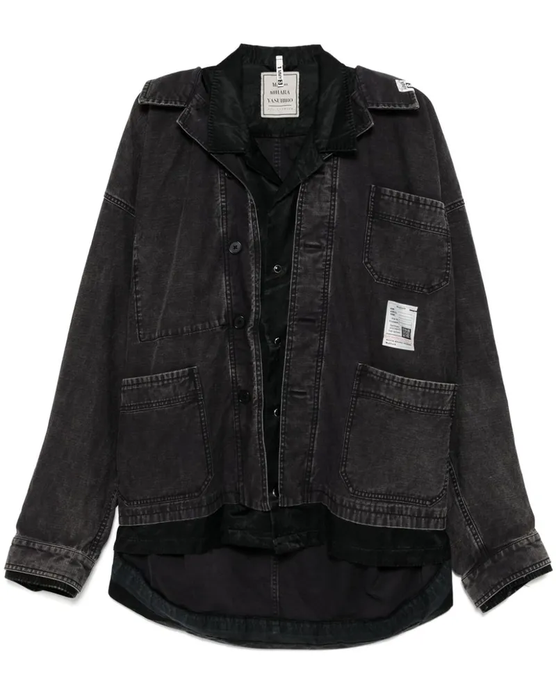 MIHARAYASUHIRO Rock im Layering-Look - Schwarz Schwarz