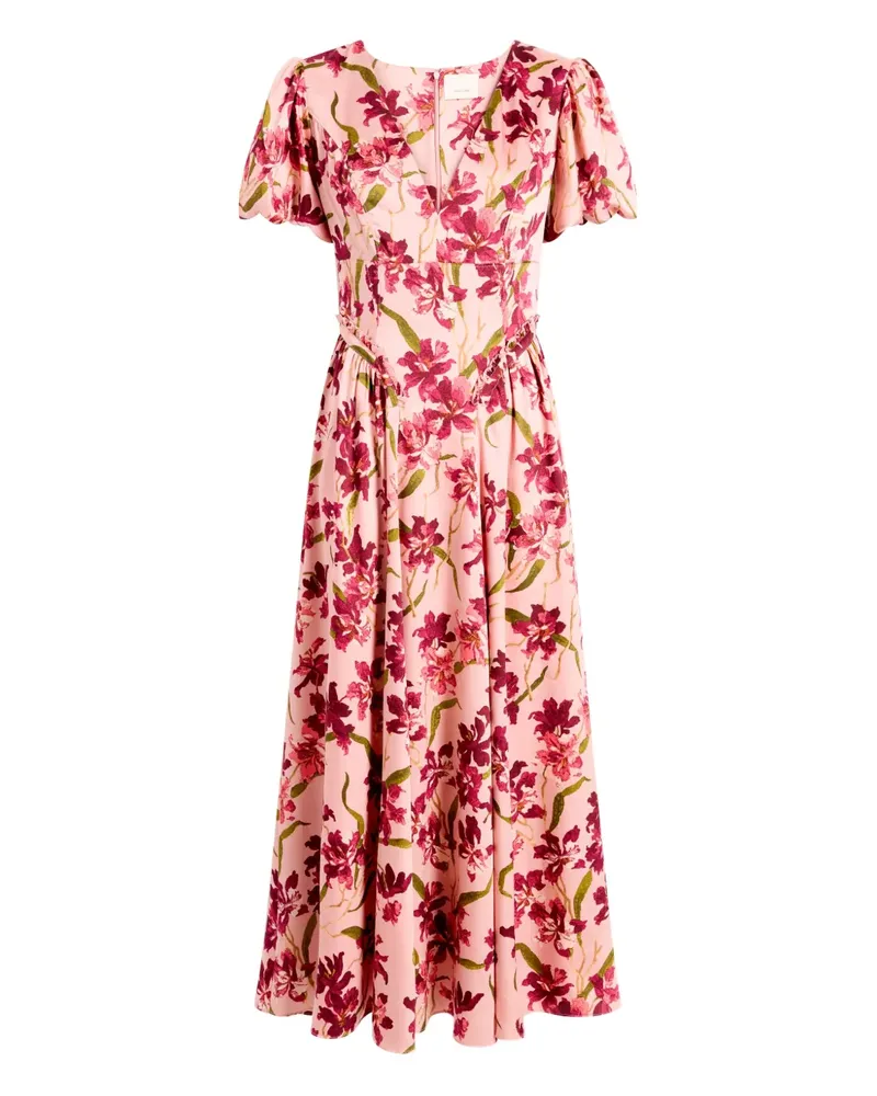 Cinq à Sept Kleid mit Puffärmeln - Rosa Rosa