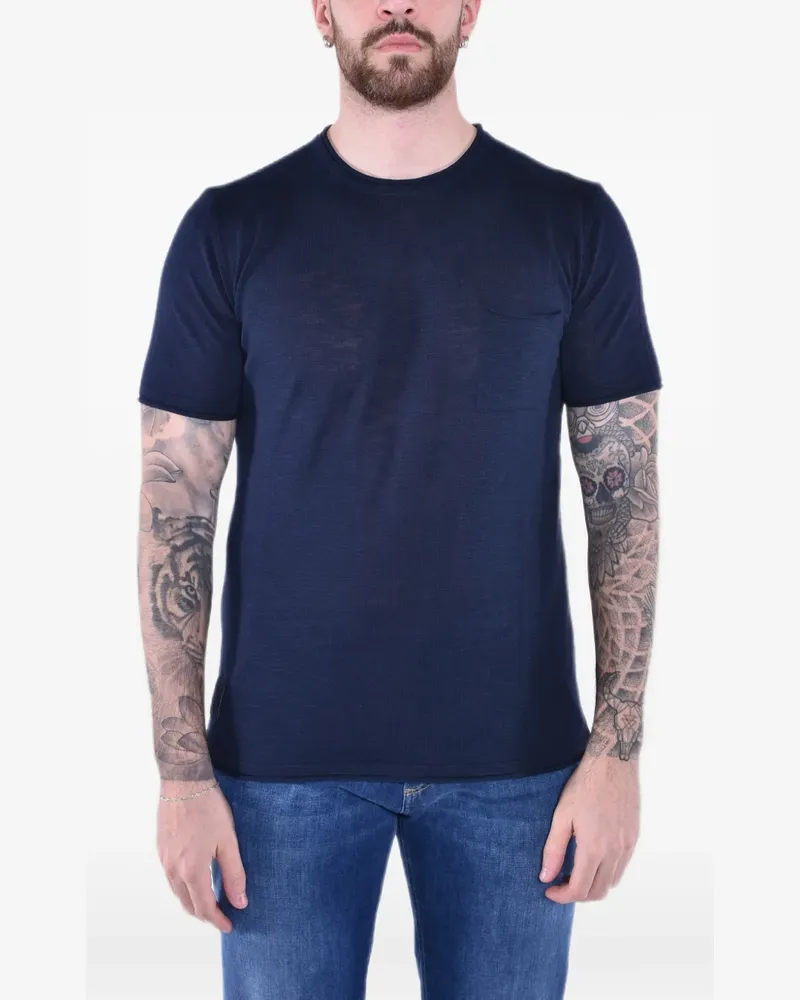 Blauer chest-pocket T-shirt Blau