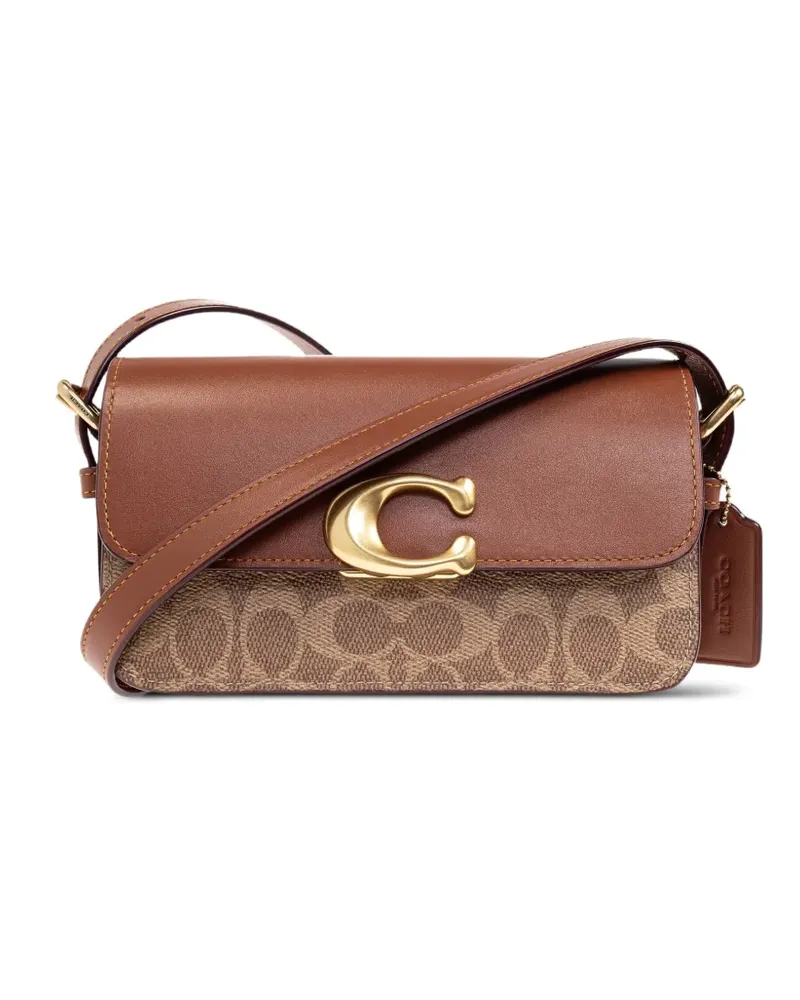 Coach Schultertasche mit Logo-Schild - Braun Braun