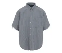 Hybrid Hemd mit ausgefranstem Karo - Blau