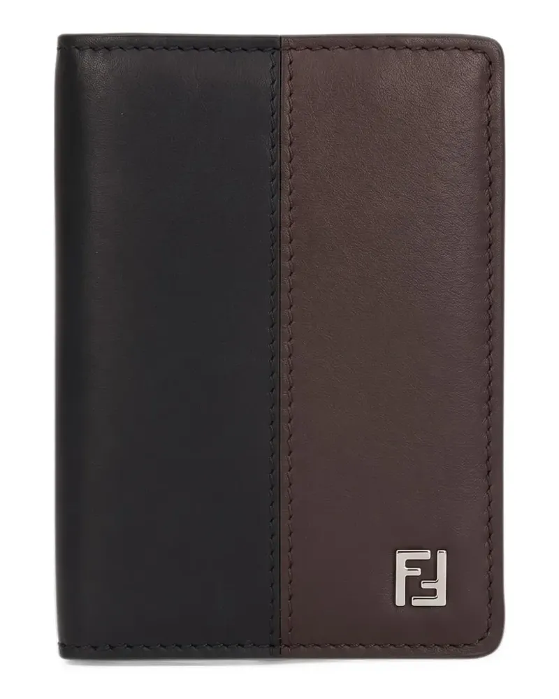 Fendi bicolour leather card holder - Schwarz Schwarz