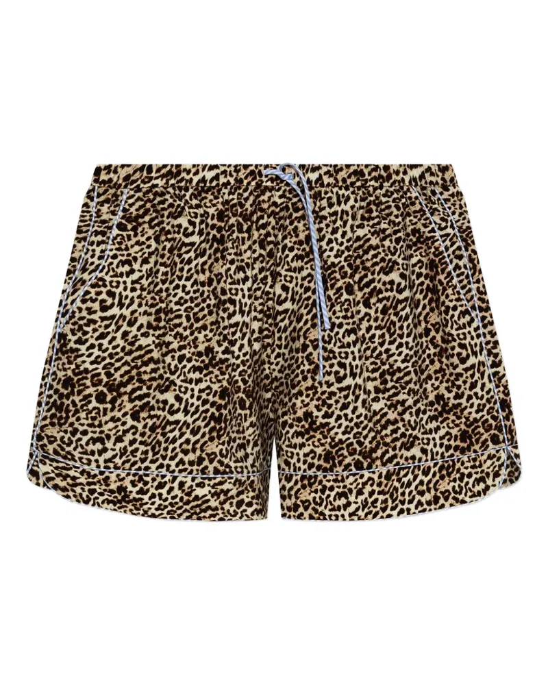 MUNTHE Buniga leopard-print drawstring shorts - Nude Nude