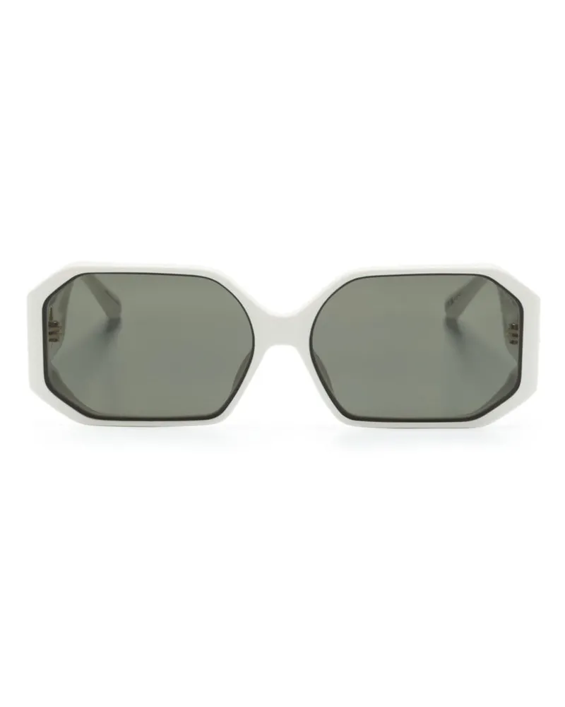 Linda Farrow Bailey Sonnenbrille mit geometrischem Gestell - Weiß Weiß