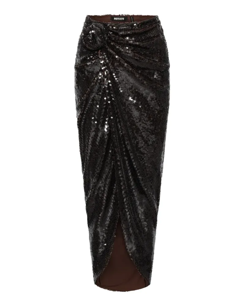 ROTATE Birger Christensen sequins knot skirt - Schwarz Schwarz