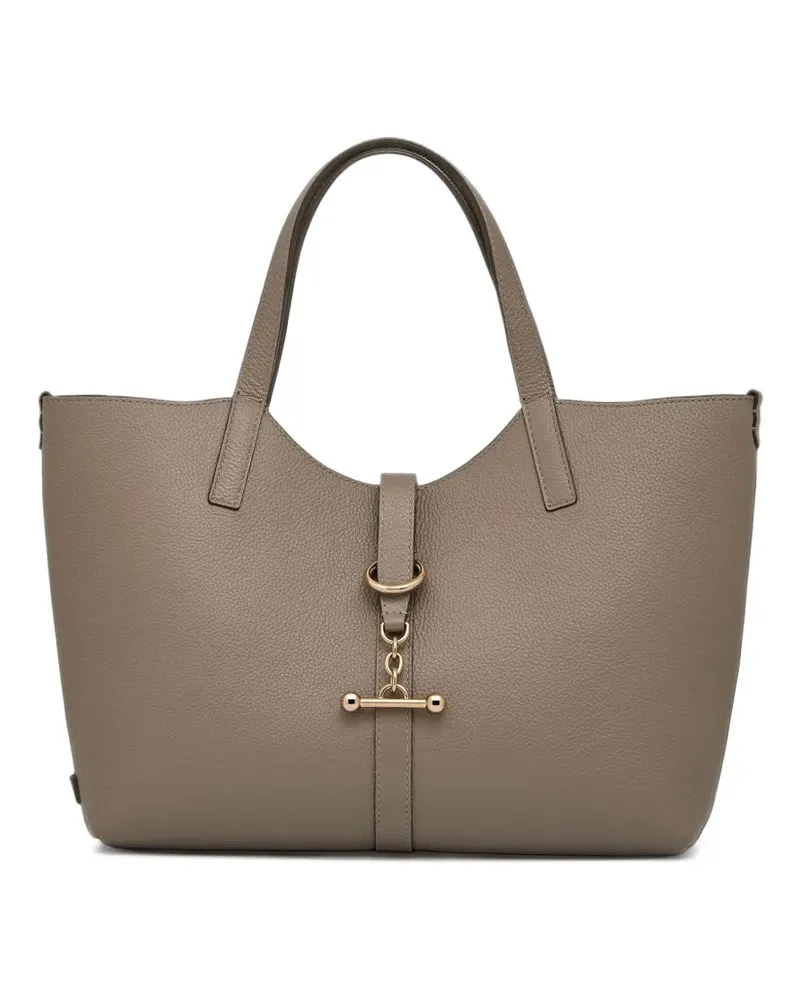 Strathberry Mittelgroße Kite Tote Bag aus Leder mit Stegdetail - Grau Grau
