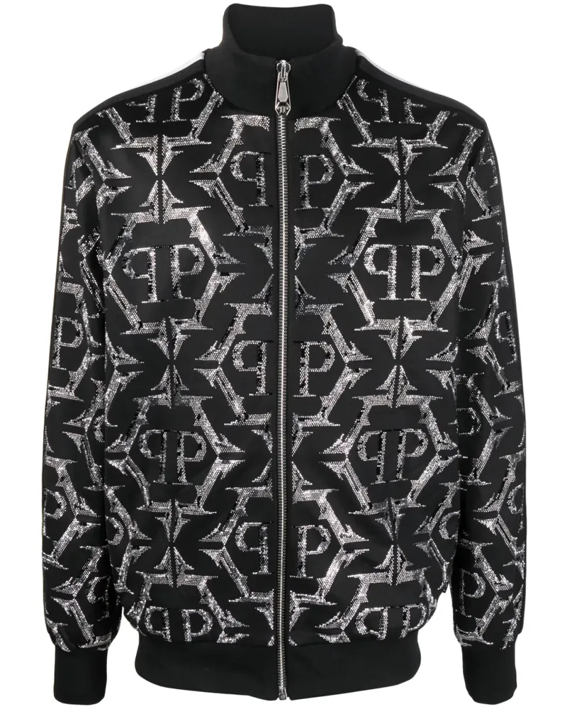 Philipp Plein Jacke mit Strass - Schwarz Schwarz