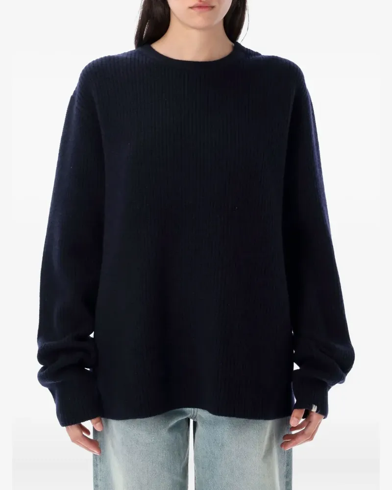 extreme cashmere Gerippter Pullover mit rundem Ausschnitt - Blau Blau