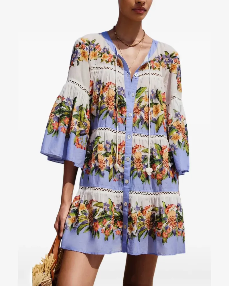 FARM Rio Minikleid mit Print - Weiß Weiß