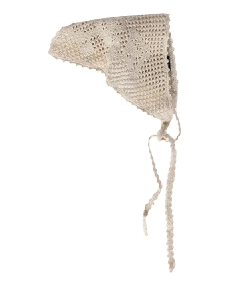 Miu Miu Gehäkeltes Triangel-Stirnband - Nude Nude