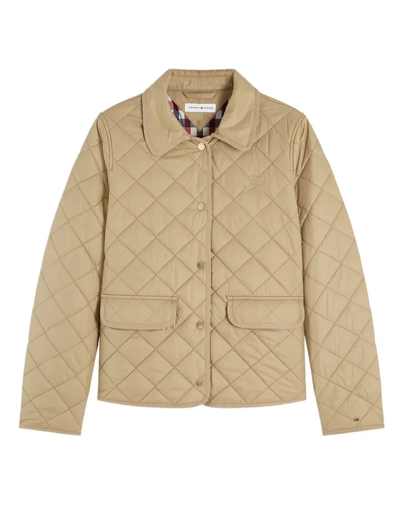 Tommy Hilfiger quilted logo-embroidered jacket - Nude Nude