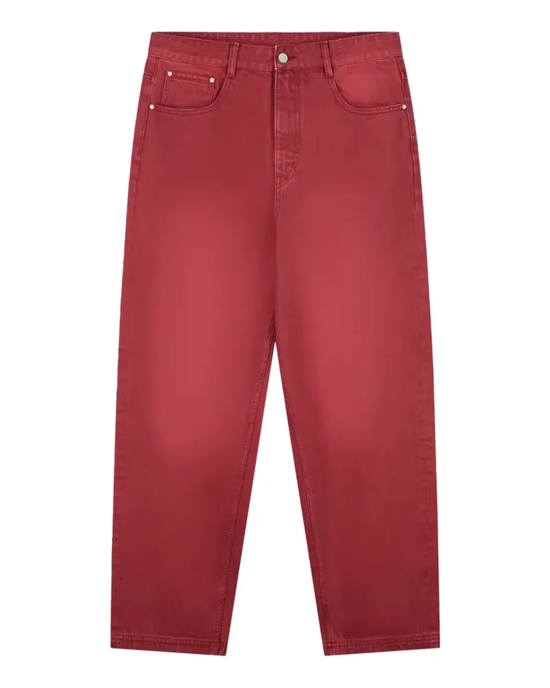Arte Antwerp Ausgeblichene Straight-Leg-Jeans - Rot Rot