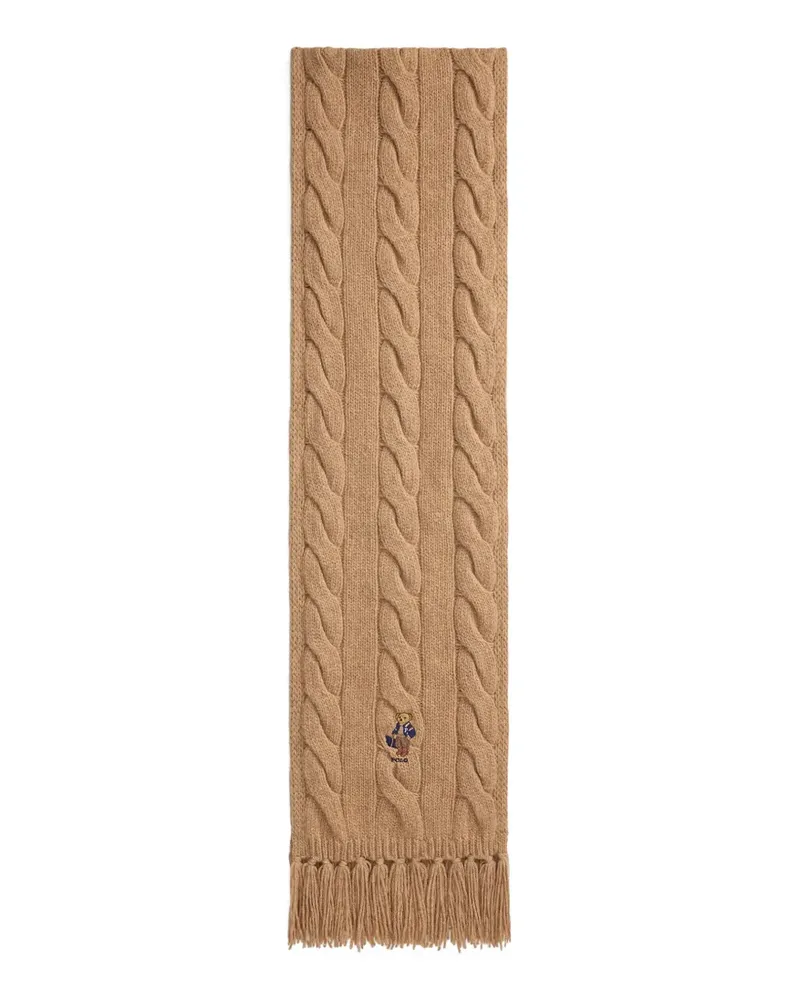 Ralph Lauren Gestrickter Schal mit Polo Bear - Nude Nude