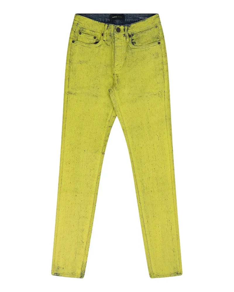 PURPLE BRAND P001 paint-effect jeans - Gelb Gelb