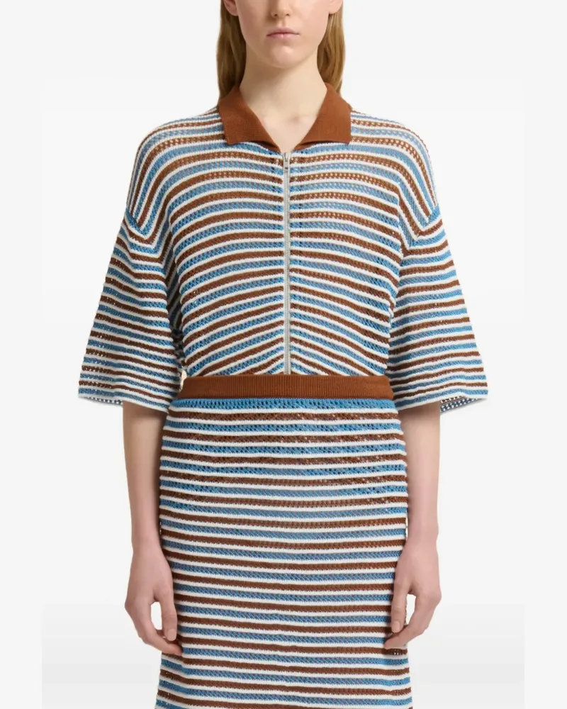 Marni striped crochet A-line skirt - Weiß Weiß