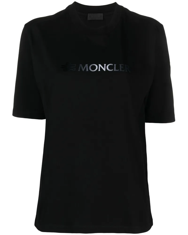 Moncler T-Shirt mit Logo-Print - Schwarz Schwarz