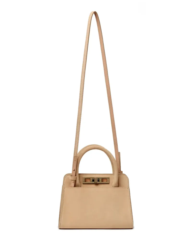 Fabiana Filippi turn-lock suede tote bag - Nude Nude