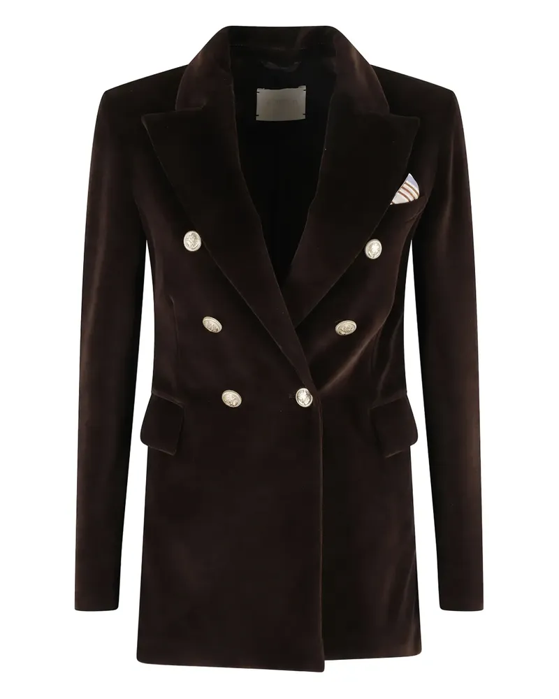 CIRCOLO 1901 velvet double-breasted blazer - Braun Braun