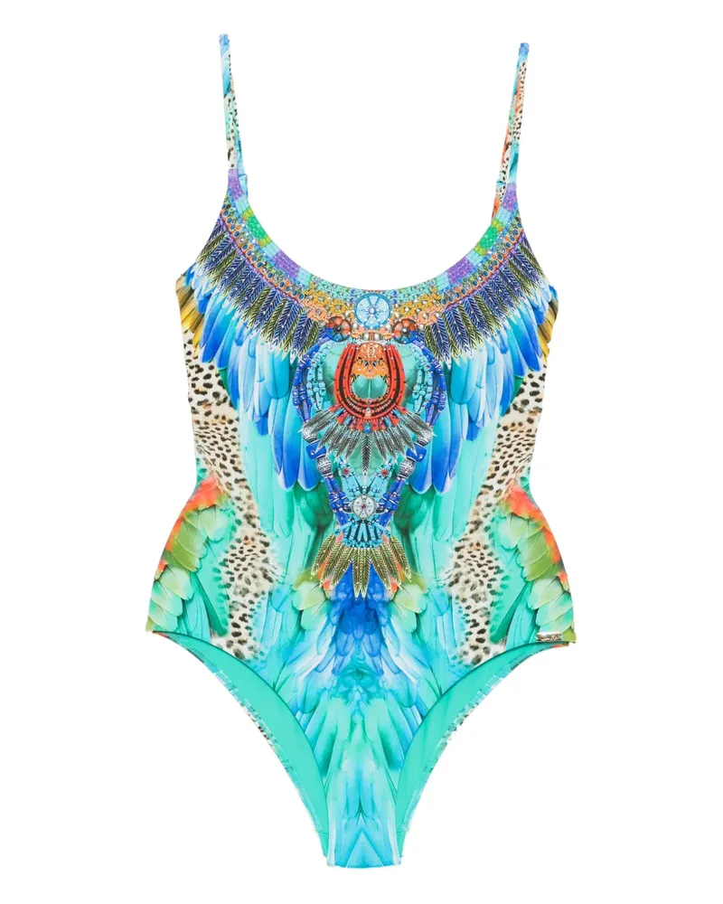 Camilla Badeanzug mit grafischem Print - Blau Blau