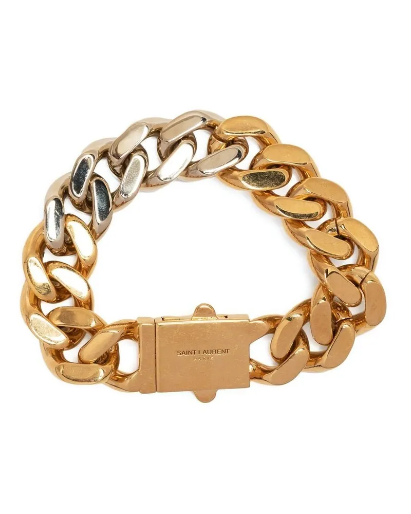 Saint Laurent 14kt vergoldetes Panzerkettenarmband Gold