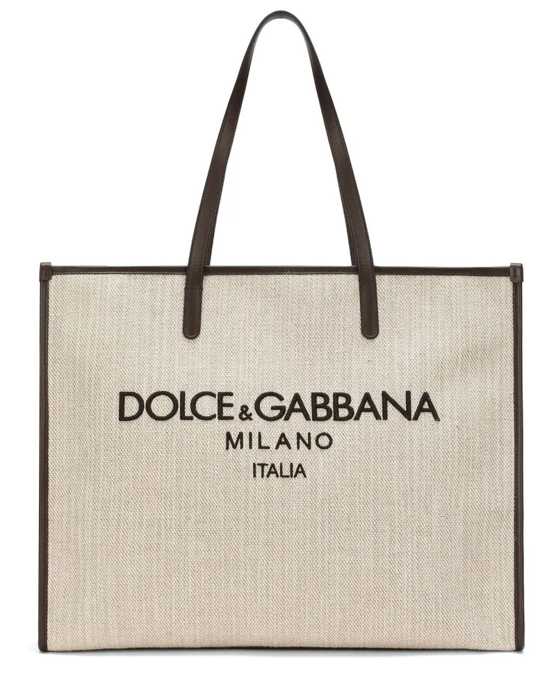 Dolce & Gabbana Shopper mit Milano-Logo - Nude Nude