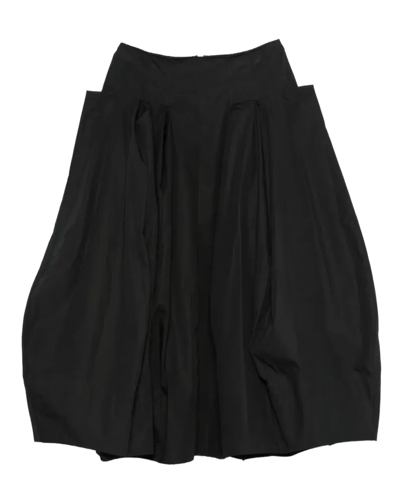 tibi pinched-pleat midi skirt - Schwarz Schwarz