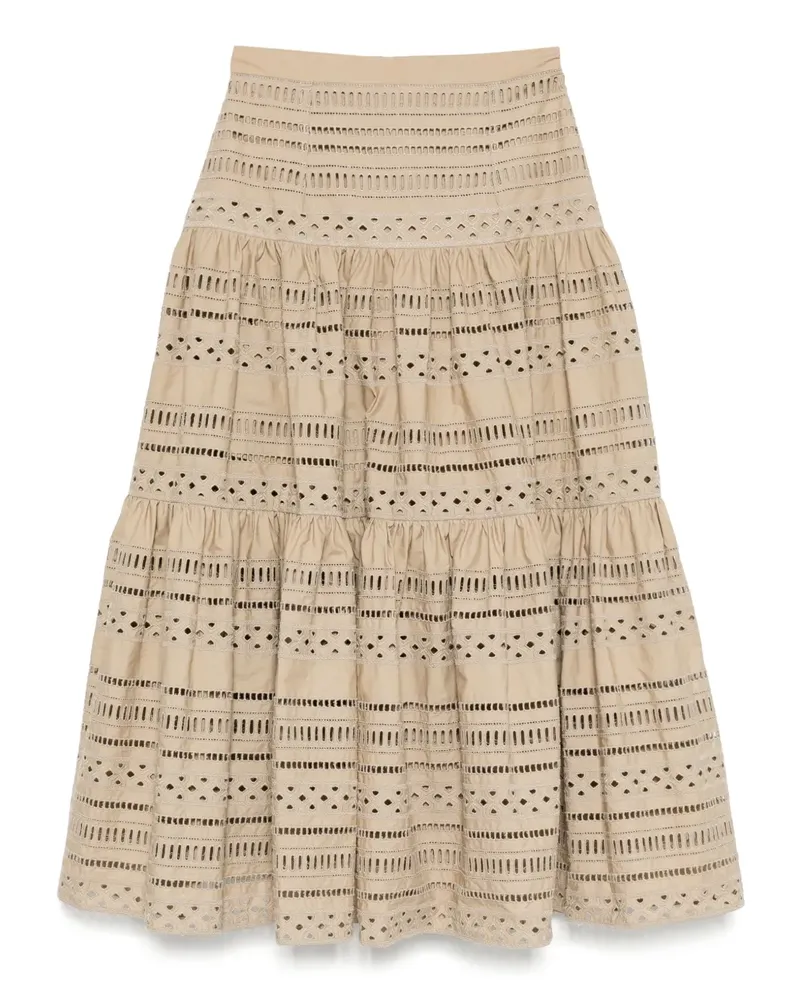 Elie Saab Bestickter Midirock - Nude Nude